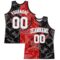 Custom Graffiti Pattern White Black Red-Gray Scratch Round Neck Sublimation Basketball Suit Jersey