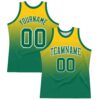 Custom Yellow Kelly Green-White Fade Fashion Round Neck Sublimation Basketball Suit Jersey