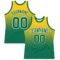 Custom Yellow Kelly Green-White Fade Fashion Round Neck Sublimation Basketball Suit Jersey