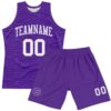 Custom Purple White Fragment Art Round Neck Sublimation Basketball Suit Jersey