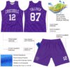 Custom Purple White Fragment Art Round Neck Sublimation Basketball Suit Jersey