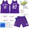 Custom Purple White Fragment Art Round Neck Sublimation Basketball Suit Jersey