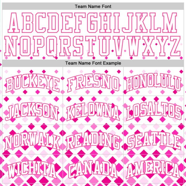 Custom White Pink Gradient Square Shapes Round Neck Sublimation Basketball Suit Jersey