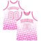 Custom White Pink Gradient Square Shapes Round Neck Sublimation Basketball Suit Jersey