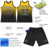 Custom Yellow Black-White Fade Fashion Round Neck Sublimation Basketball Suit Jersey