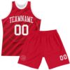 Custom Red White Line Round Neck Sublimation Basketball Suit Jersey
