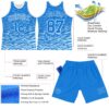 Custom Royal White Wave Round Neck Sublimation Basketball Suit Jersey