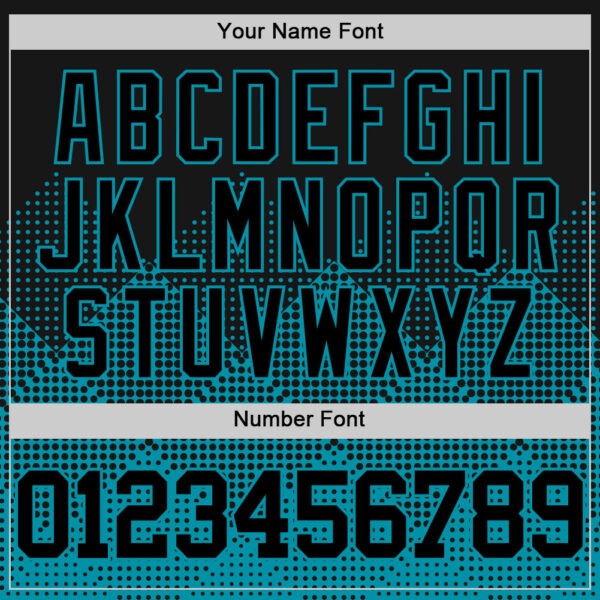 Custom Black Teal Gradient Square Shapes Round Neck Sublimation Basketball Suit Jersey