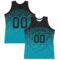 Custom Black Teal Gradient Square Shapes Round Neck Sublimation Basketball Suit Jersey
