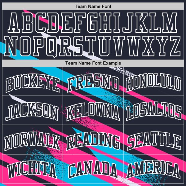 Custom Navy Pink Light Blue-White Line Round Neck Sublimation Basketball Suit Jersey