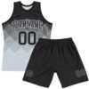 Custom Black Silver Gradient Square Shapes Round Neck Sublimation Basketball Suit Jersey