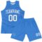 Custom Light Blue White Line Round Neck Sublimation Basketball Suit Jersey