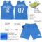 Custom Light Blue White Line Round Neck Sublimation Basketball Suit Jersey