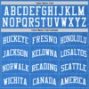 Custom Light Blue White Line Round Neck Sublimation Basketball Suit Jersey