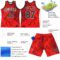 Custom Red Black-White Splash Round Neck Sublimation Basketball Suit Jersey