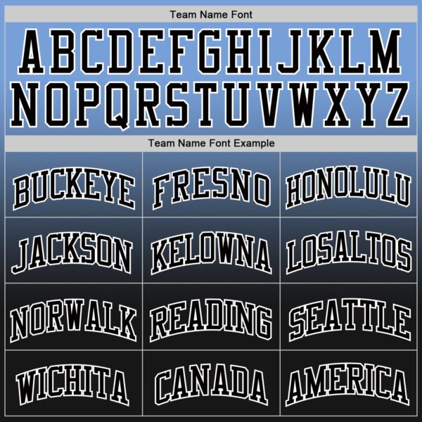 Custom Powder Blue Black-White Fade Fashion Round Neck Sublimation Basketball Suit Jersey