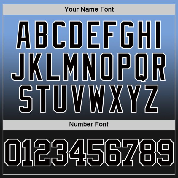 Custom Powder Blue Black-White Fade Fashion Round Neck Sublimation Basketball Suit Jersey