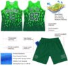 Custom Green Grass Green-White Geometric Shape Round Neck Sublimation Basketball Suit Jersey