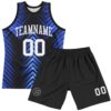 Custom Black White-Royal Arrow Shape Round Neck Sublimation Basketball Suit Jersey