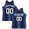 Custom Black White-Royal Arrow Shape Round Neck Sublimation Basketball Suit Jersey
