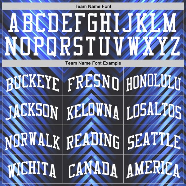 Custom Black White-Royal Arrow Shape Round Neck Sublimation Basketball Suit Jersey