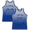 Custom Gray Royal-White Fade Fashion Round Neck Sublimation Basketball Suit Jersey
