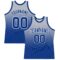 Custom Gray Royal-White Fade Fashion Round Neck Sublimation Basketball Suit Jersey