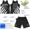 Custom Black White Splash Round Neck Sublimation Basketball Suit Jersey