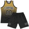 Custom Old Gold Black-White Fade Fashion Round Neck Sublimation Basketball Suit Jersey