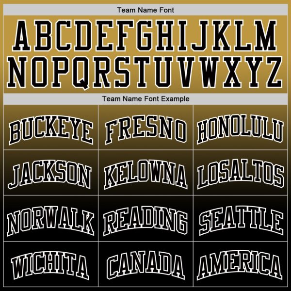 Custom Old Gold Black-White Fade Fashion Round Neck Sublimation Basketball Suit Jersey