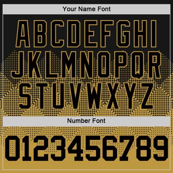 Custom Black Old Gold Gradient Square Shapes Round Neck Sublimation Basketball Suit Jersey