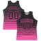 Custom Black Pink Pinstripe Fade Fashion Round Neck Sublimation Basketball Suit Jersey