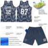 Custom Steel Gray White Line Round Neck Sublimation Basketball Suit Jersey