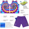 Custom Tie Dye Black-White Round Neck Sublimation Basketball Suit Jersey