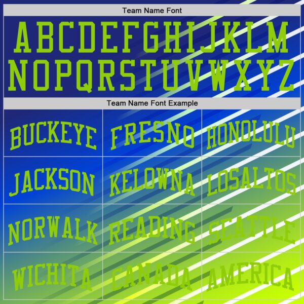 Custom Royal Neon Green-White Line Round Neck Sublimation Basketball Suit Jersey