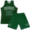 Custom Green White Geometric Shape Round Neck Sublimation Basketball Suit Jersey