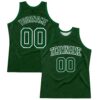 Custom Green White Geometric Shape Round Neck Sublimation Basketball Suit Jersey