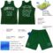 Custom Green White Geometric Shape Round Neck Sublimation Basketball Suit Jersey