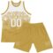Custom White Old Gold Gradient Square Shapes Round Neck Sublimation Basketball Suit Jersey