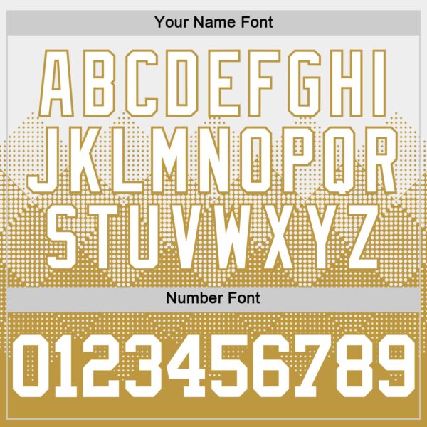 Custom White Old Gold Gradient Square Shapes Round Neck Sublimation Basketball Suit Jersey