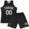 Custom Black White Fragment Art Round Neck Sublimation Basketball Suit Jersey