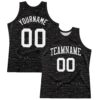 Custom Black White Fragment Art Round Neck Sublimation Basketball Suit Jersey