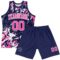 Custom Navy Pink-White Fluid Art Round Neck Sublimation Basketball Suit Jersey