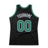 Custom Black Kelly Green-White Authentic Throwback Basketball Jersey