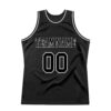 Custom Black Black-White Authentic Throwback Basketball Jersey