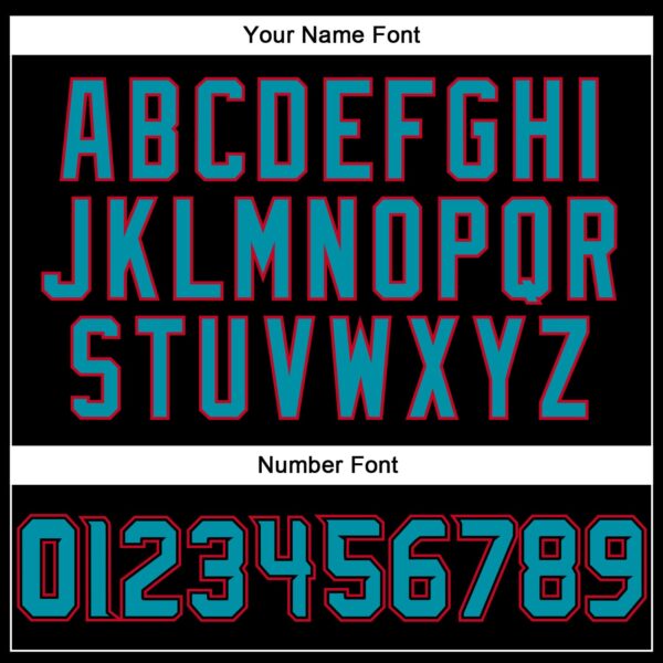 Custom Black Teal-Red Authentic Baseball Jersey