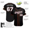 Custom Black White-Orange Authentic Baseball Jersey