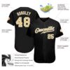 Custom Black Vegas Gold-White Authentic Baseball Jersey