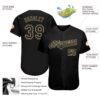 Custom Black Black-Vegas Gold Authentic Baseball Jersey