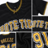 Custom Black Black-Vegas Gold Authentic Baseball Jersey